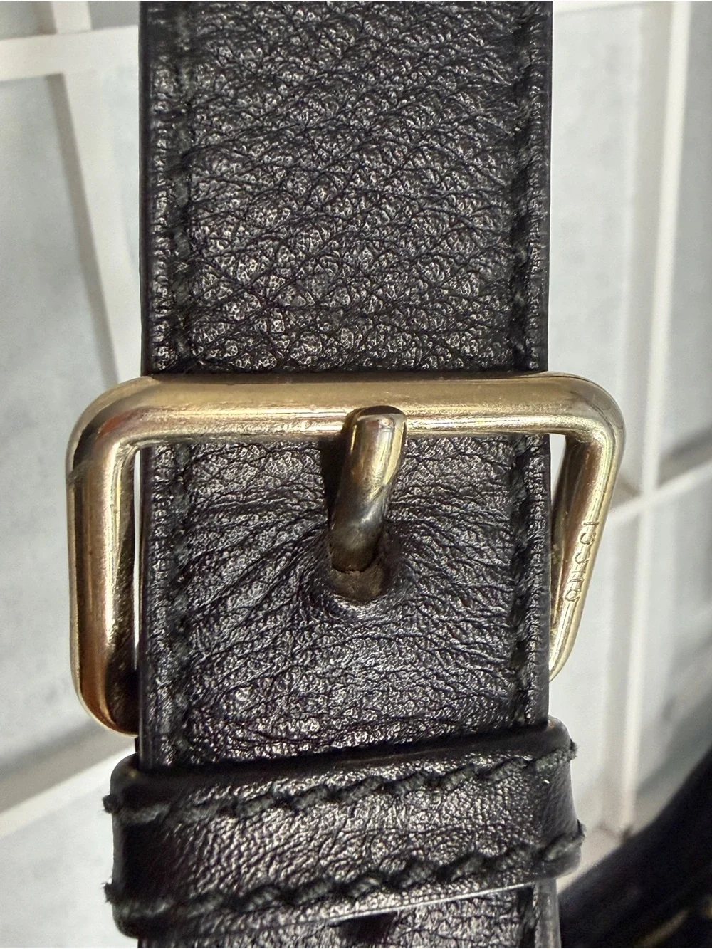 Gucci Guccissima Black GG Embossed Leather Crossbody Shoulder Bag- EXCELLENT